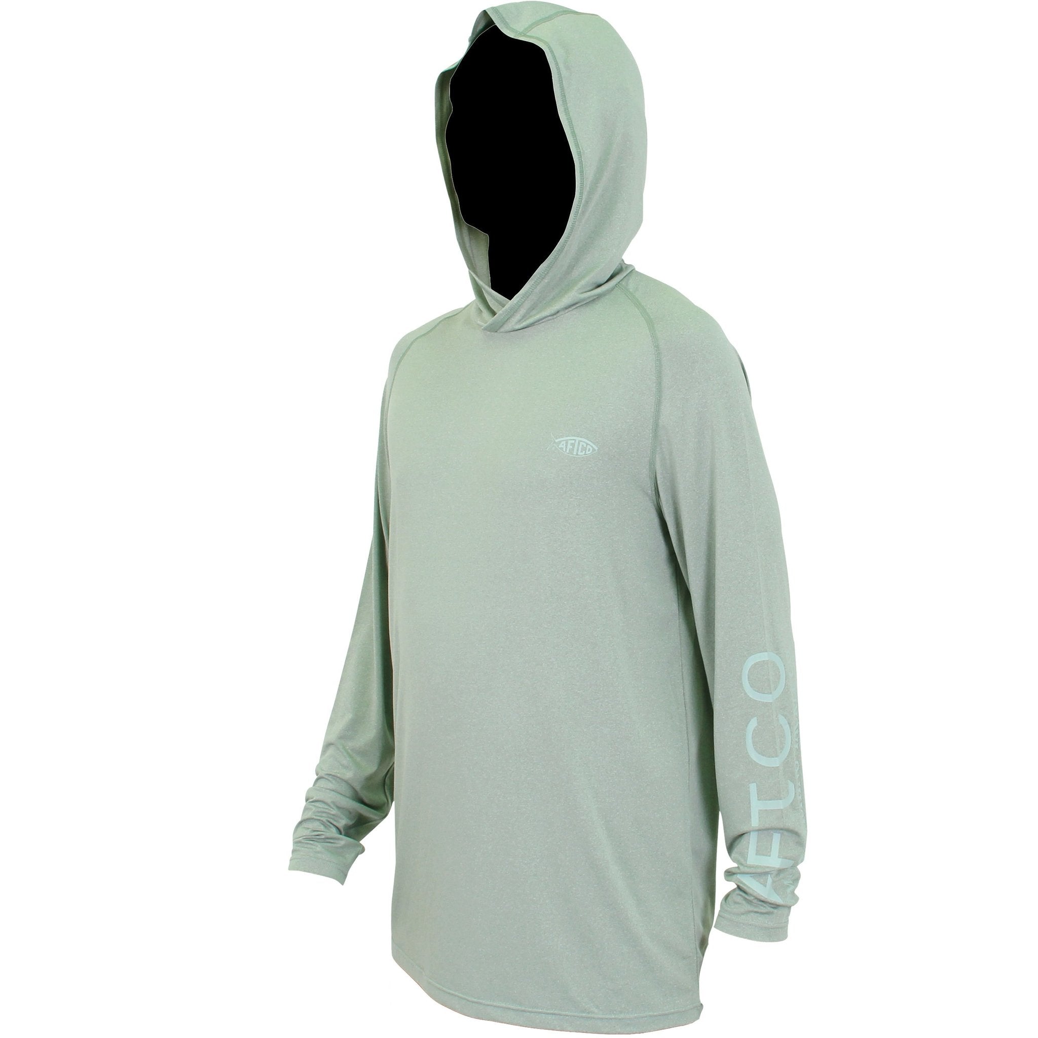 AFTCO Big Guy Samurai Hooded Performance Shirt / Steel Heather / 3X